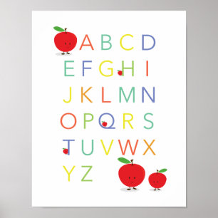 Poster Alphabet Letters Educacional Maçã