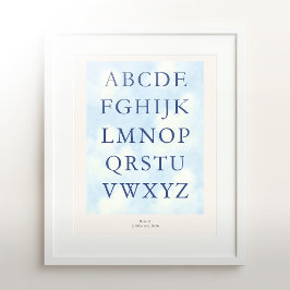 Poster Alphabet – Navy Nursery ABC Wall Art (8x10)