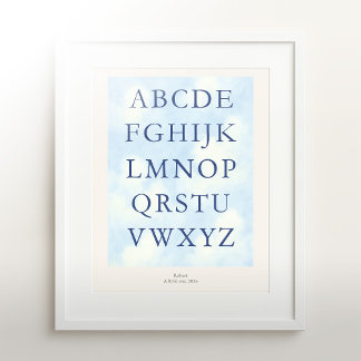 Poster Alphabet – Navy Nursery ABC Wall Art (8x10)