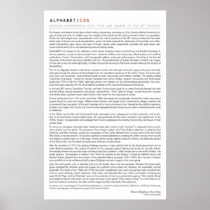 Pôster ALPHABETICON. O russo experimenta… (Texto da