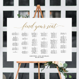 Poster Alphabeto Encontre seu gráfico de assentos