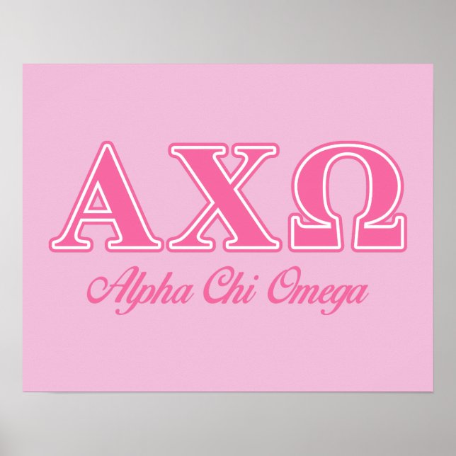 Poster Alphi Chi Omega Pink Letters (Frente)