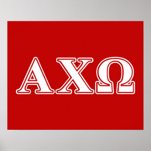 Poster Alphi Chi Omega White e Red Letters