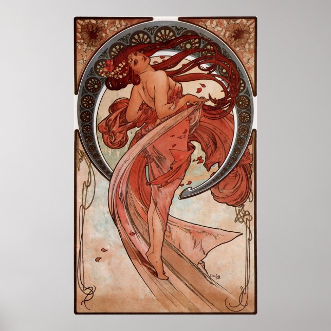 Pôster Alphons Mucha Dança Lady (Frente)