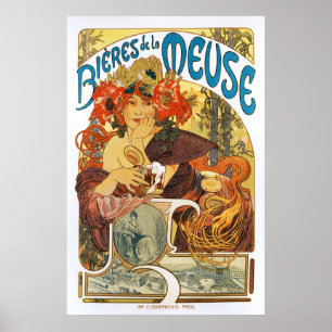 Poster Alphonse (Alfons) Mucha:  La de Bieres de Meuse