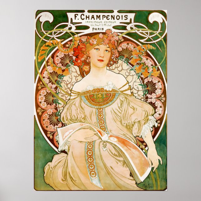 Poster Alphonse (Alfons) Mucha Poster: Champenois (Frente)