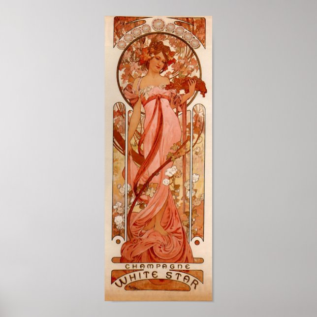 Poster Alphonse Maria Mucha - White Star Art Nouveau (Frente)