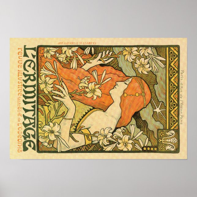 Poster Alphonse Mucha Art Deco (Frente)