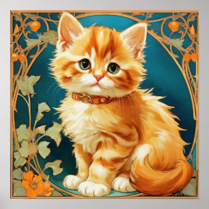 Poster Alphonse Mucha Art Nouveau Cat