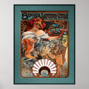Poster Alphonse Mucha Biscuits Lefevre-Utile Speckled