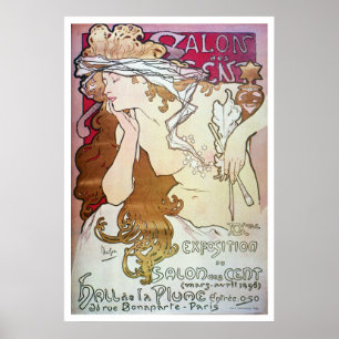 Poster Alphonse Mucha. Centavo do DES do salão de beleza