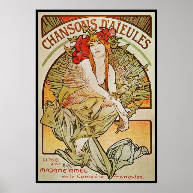 POSTER ALPHONSE MUCHA CHANSONS D`AJEULES (Frente)