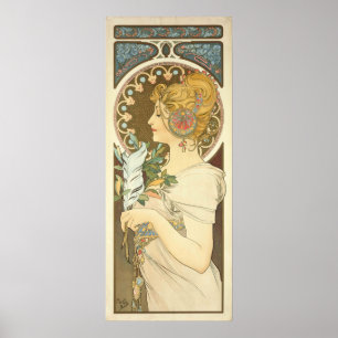 Pôster Alphonse Mucha cheio de pintura sangrado