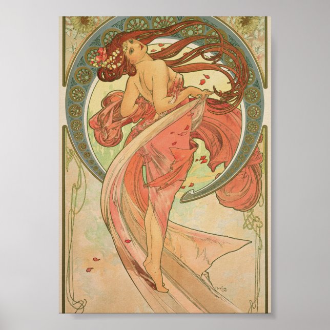 Poster Alphonse Mucha - Dança (Frente)