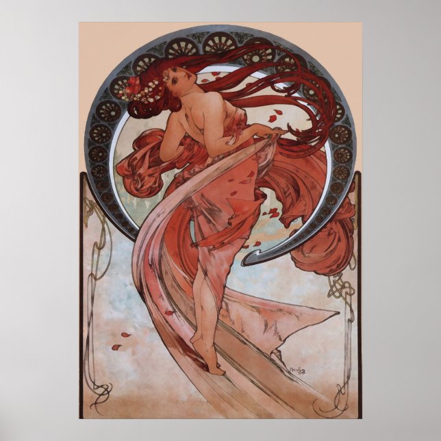 Poster Alphonse Mucha - Dança (Frente)