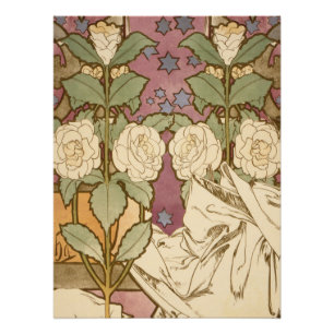 Pôster Alphonse Mucha Estrelas Elegantes Art Nouveau Camé