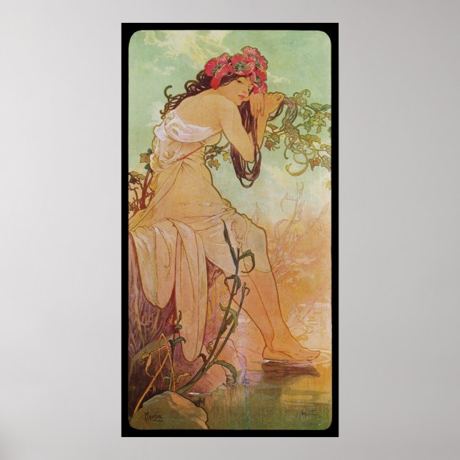 Pôster Alphonse Mucha Ete Summer (Frente)