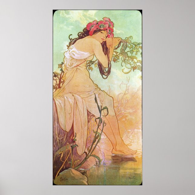 Poster Alphonse Mucha Ete/Summer, 1896 (Frente)