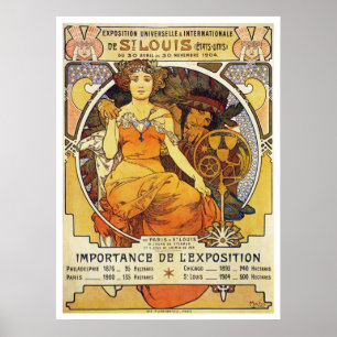 Pôster Alphonse Mucha. Expo 1903 de St Louis