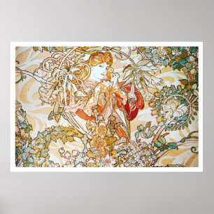 Pôster Alphonse Mucha. Femme um Marguerite 1900 do La