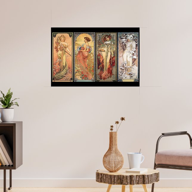 Pôster Alphonse Mucha Four Seasons | Zazzle Brasil