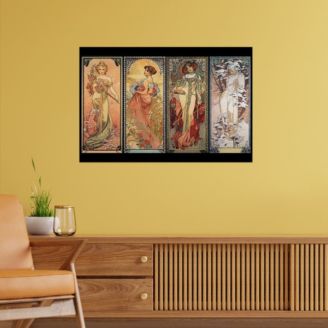 Pôster Alphonse Mucha Four Seasons | Zazzle Brasil