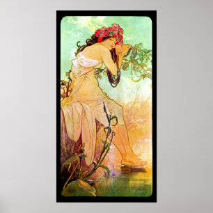 Poster Alphonse Mucha Girl By Pond