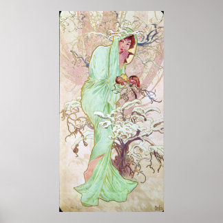 Pôster Alphonse Mucha Hiver/Winter, 1896