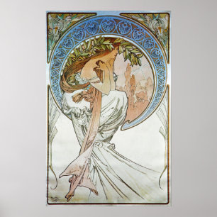 Pôster Alphonse Mucha. La Poesie/poesia, 1898