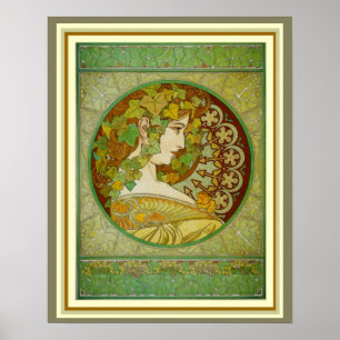 Poster Alphonse Mucha Laurel deixa 16 x 20