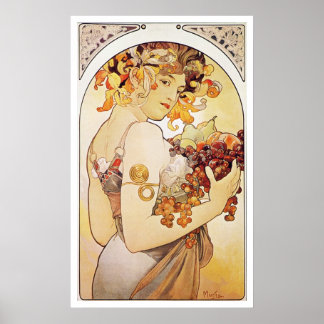 Poster Alphonse Mucha. Le Fruta/Fruta, c.1897