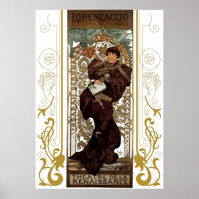Poster Alphonse Mucha - Lorenzaccio - Art Nouveau (Frente)