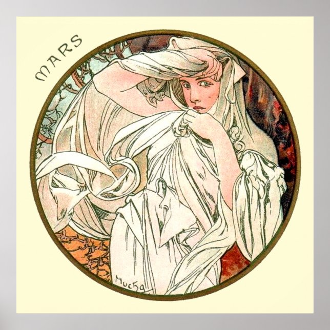 Poster Alphonse Mucha Mês De Março (Frente)