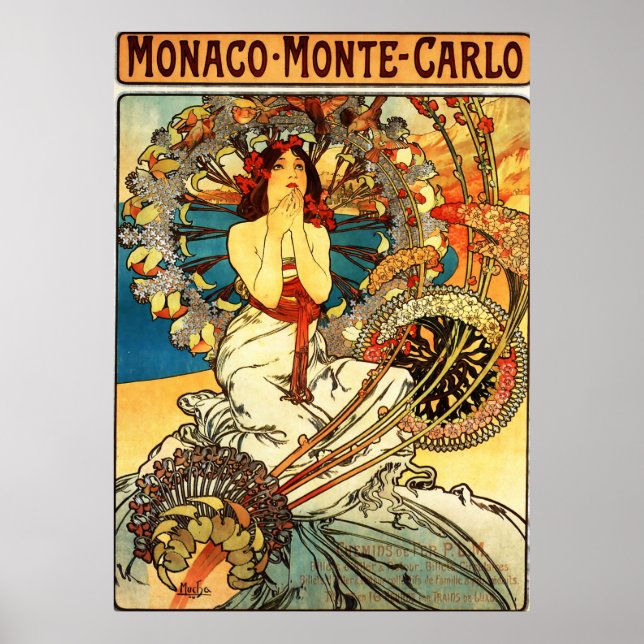 Poster Alphonse Mucha - Mônaco Monte Carlo (Frente)