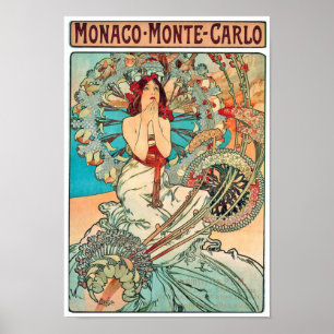 Pôster Alphonse Mucha Mônaco, Monte-Carlo, 1897