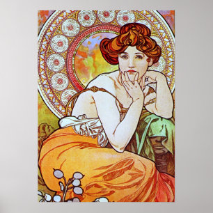 Pôster Alphonse Mucha - Mulher Nouveau Nouveau #15
