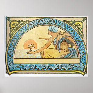 Pôster Alphonse Mucha. Nenuphar/Waterlily, 1898