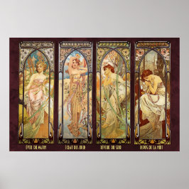 Poster Alphonse Mucha, O Momento do Dia