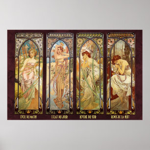 Poster Alphonse Mucha, O Momento do Dia