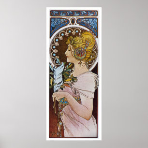 Poster Alphonse Mucha. Pena do La/caneta, 1899