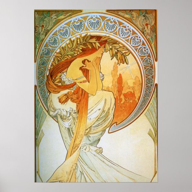 Poster Alphonse Mucha - Poesia (Frente)