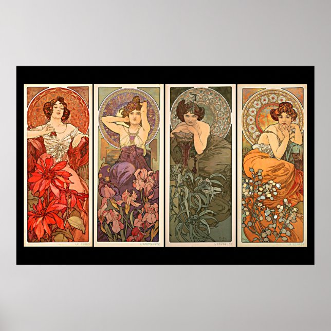 Poster Alphonse Mucha Precioso Stones (Frente)