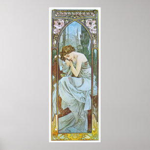 Poster Alphonse Mucha. Repos De La Nuit/descanso noturno