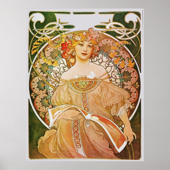 Pôster Alphonse Mucha Reverie Daydree (Frente)