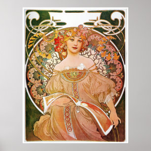 Poster Alphonse Mucha, Reverie/Daydreman, 1896.