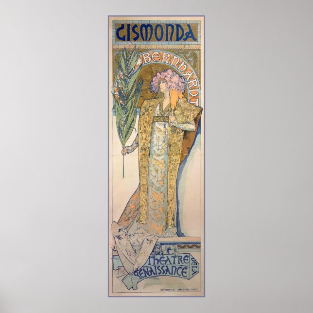 Poster Alphonse Mucha - Sarah Bernhard Painting (Frente)