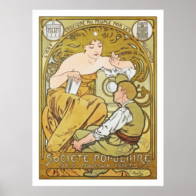 Pôster Alphonse Mucha - Société Populaire des Beaux-Arts (Frente)