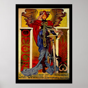 Pôster Alphonse Mucha Stunning Art Nouveau Mulher #39