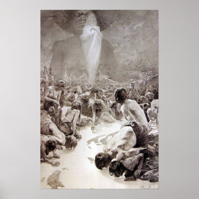 Poster Alphonse Mucha - Uma ilustração de Le Pater (Frente)