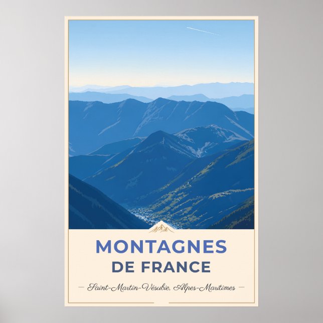 Poster Alpine Valleys of the French Alps (Frente)